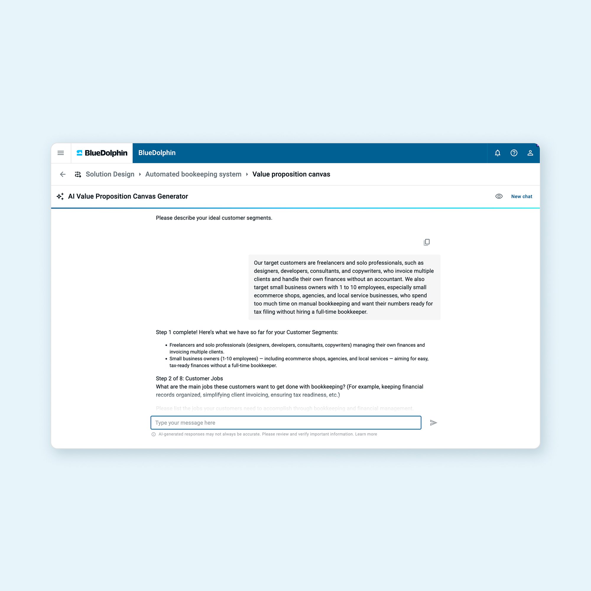 BlueDolphin Value Proposition Agent